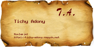 Tichy Adony névjegykártya